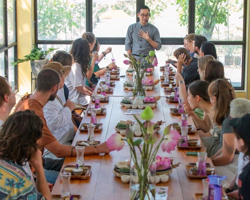 Guests sharing a lotus set menu with SEASIA Travel